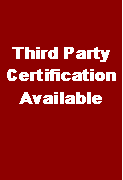 Text Box: Third Party Certification Available